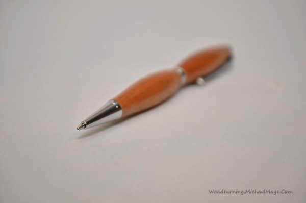 mahogany fancy slimline chrome pen