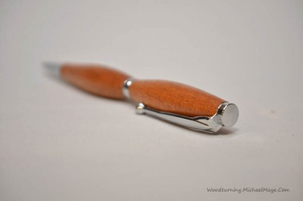 mahogany fancy slimline chrome pen