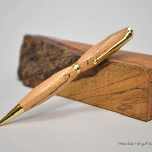 spalted beech fancy slimline gold pen