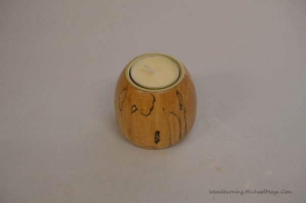 Spalted Beech tea light holder oval shape