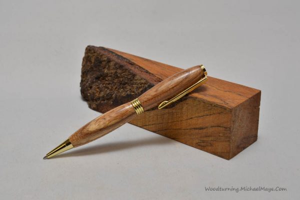 Walnut streamline gold pen