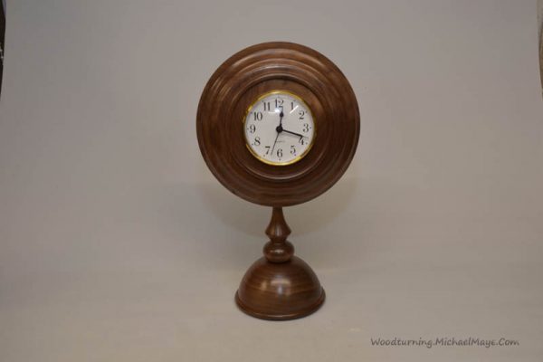 Walnut pedestal clock